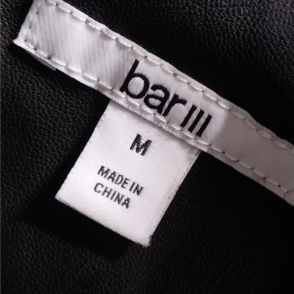 NWOT! BAR III! LUXE BLACK VEGAN LEATHER BIKER/MOTO INSPIRED CROPPED JACKET! SZ M - Picture 8 of 11